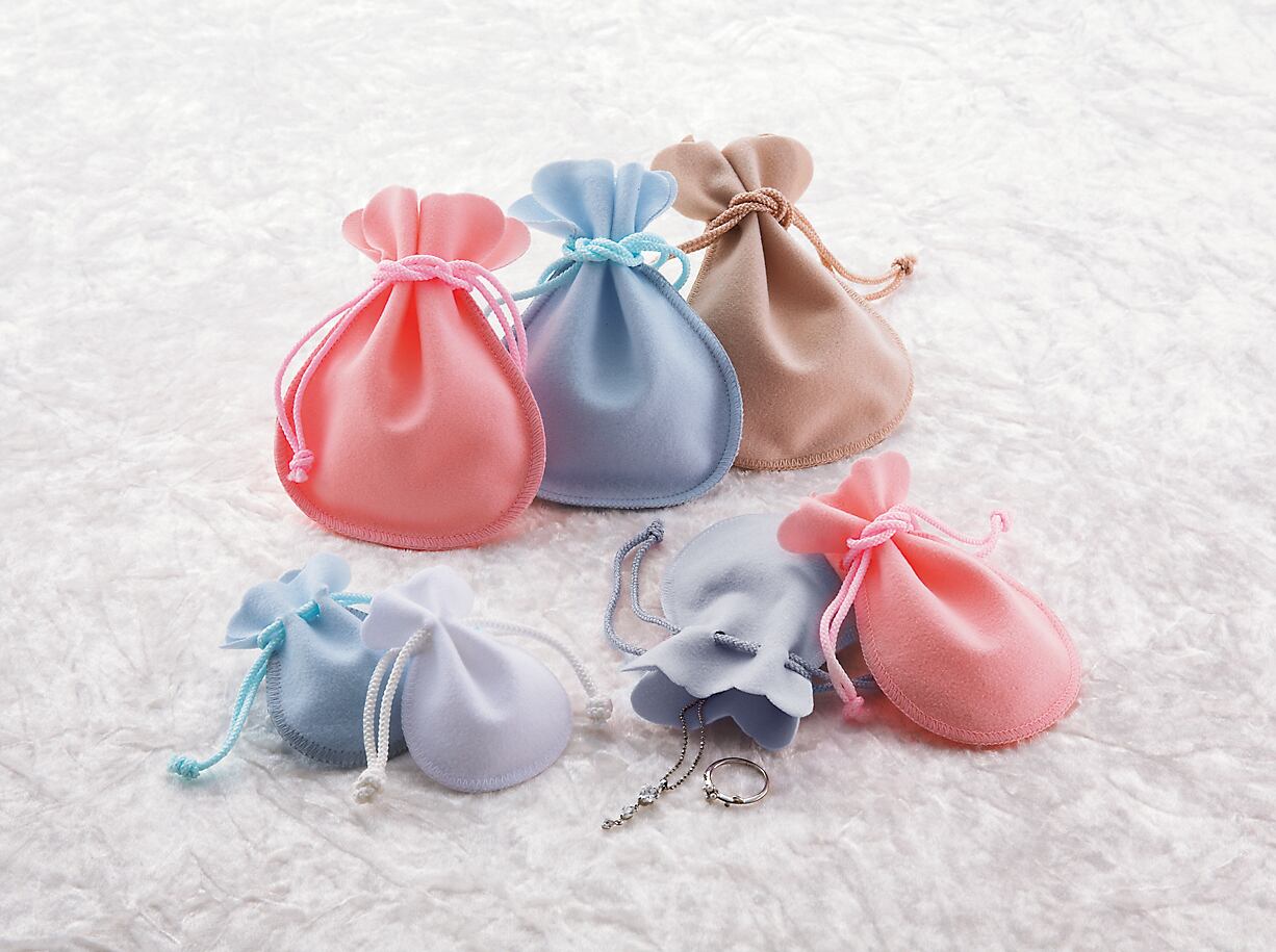 Suede style drawstring pouch S size 50 pieces PO-02-S