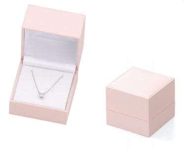 Pastel case for earrings, rings, and necklaces, pearl-like glossy paper hinge type series, 12 pieces SK-CC-550