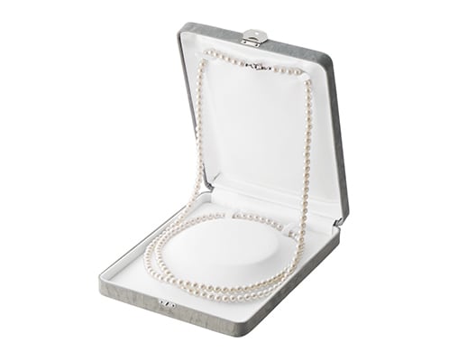 Long necklace/long pearl case Chamois-like fabric with front metal fittings SEIME series 6 pieces AR-NY715