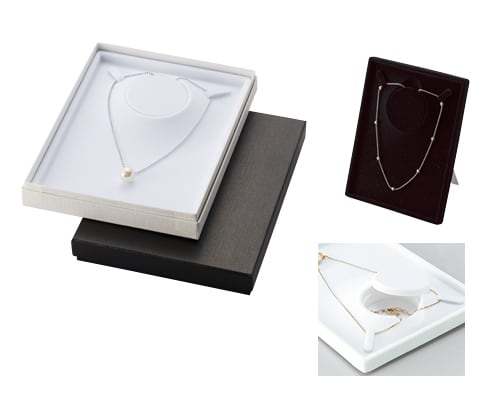 Necklace accessory box with necklace stand mount, 12 pieces AR-N49