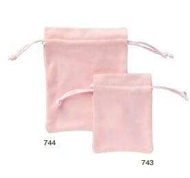 Suede drawstring pouch square type S size with partitions 20 pieces AR-743