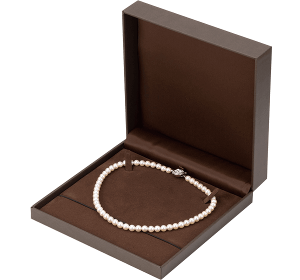 Square case for pearl necklaces, chokers, and omega necklaces Leather-like paper CB series 6 pieces CB series CB-4005N