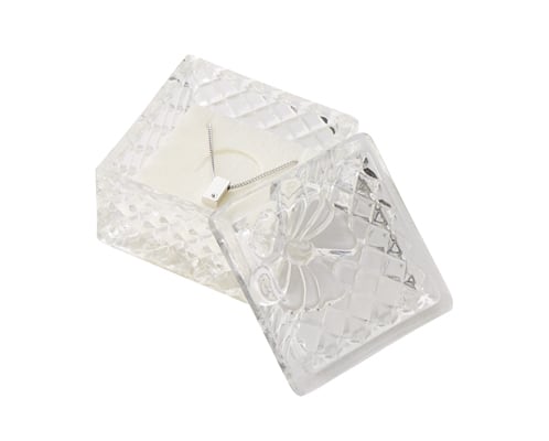 Glass jewelry box square shape 12 pieces AR-124