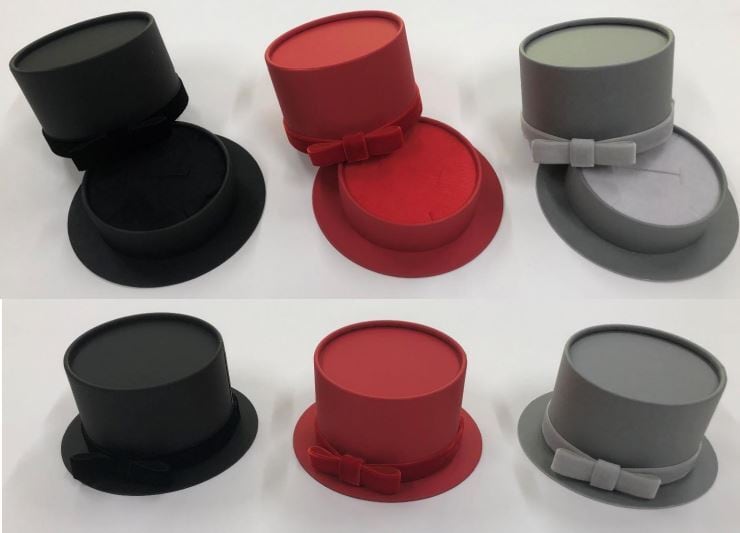 Top hat-shaped box, L size, for earrings, rings, and necklaces, 6 pieces SA-7631-SH