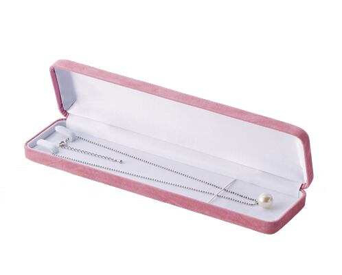 Necklace case elongated L size pink chamois series 12 pieces AR-N5