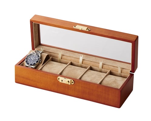 Storage case for 5 watches Wooden watch case 1 unit AR-453