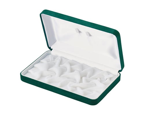 Pearl necklace case for N/NE/NER Green suede fabric JADE series 6 pieces AR-700SR