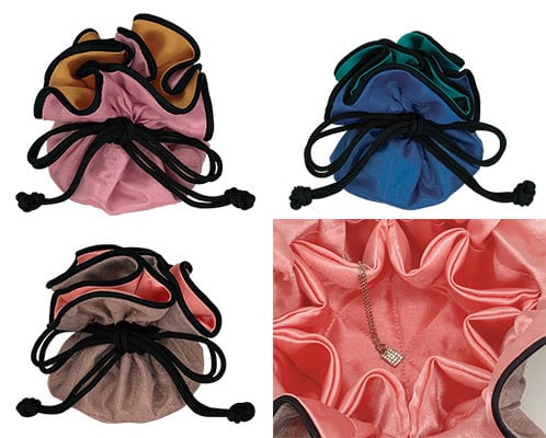 Travel Jewelry Pouch Satin Round Bottom Pouch 10 Pieces AR-773