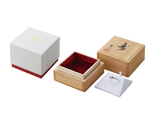 Case for 1 Kotobuki ring, paulownia box, red and white outer box with Kotobuki mark, 12 pieces AR-RW270