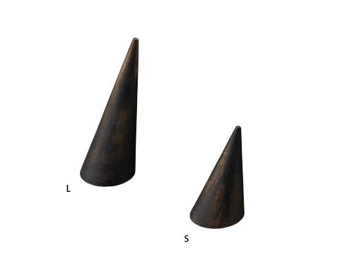 Conical ring stand L size wooden painted antique black AR-1115AT-L