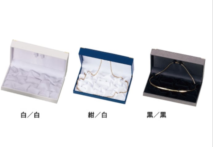 Pearl necklace case for 2 NE pieces, square type with corner metal fittings NOELLE COLLECTION, 6 pieces AO-NE-207