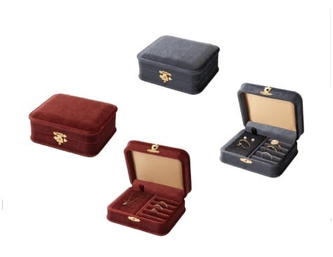 Mini jewelry box with mount for earrings, rings, and pendants VELOR COLLECTION 10 pieces AO-JB-825